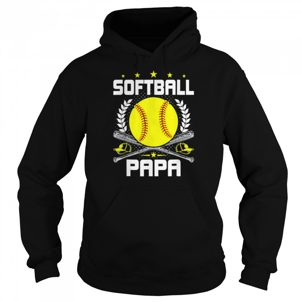 Softball papa baseball lover dad sports lover father’s day shirt Unisex Hoodie