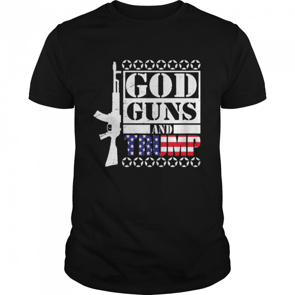 God guns Trump American flag shirt Classic Men's T-shirt