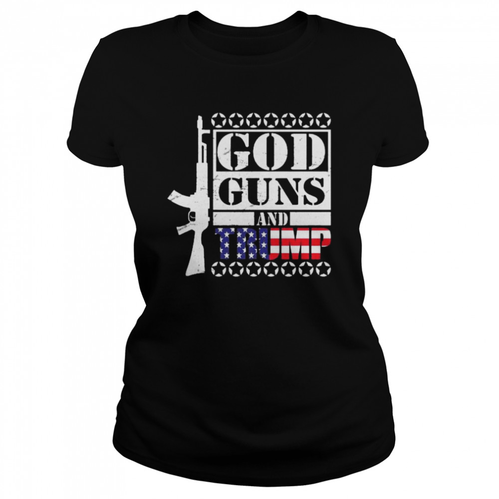 God guns Trump American flag shirt Classic Women's T-shirt