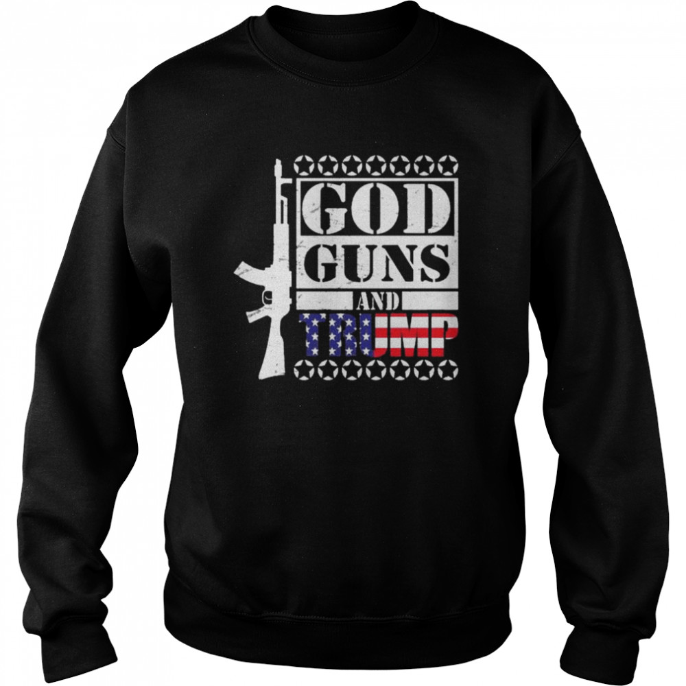God guns Trump American flag shirt Unisex Sweatshirt