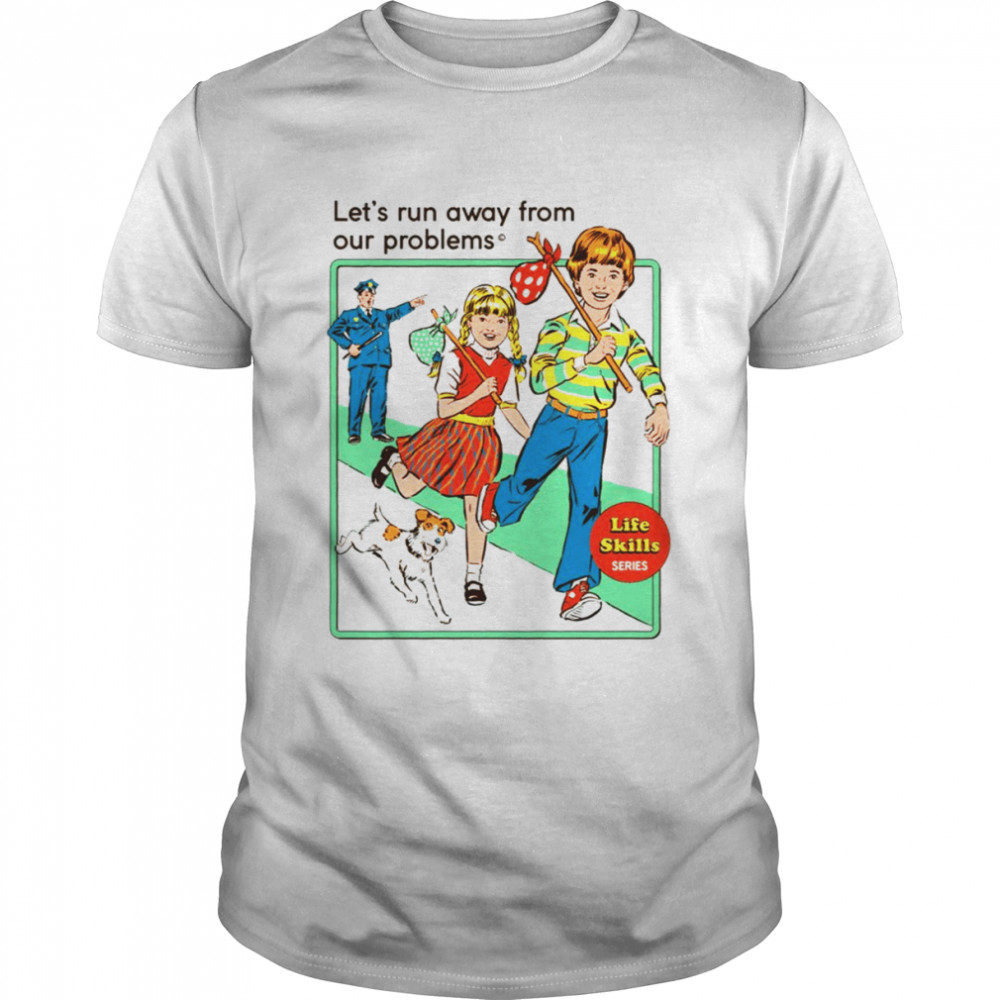 Let’s Run Away Funny Vintage Kids Art shirt
