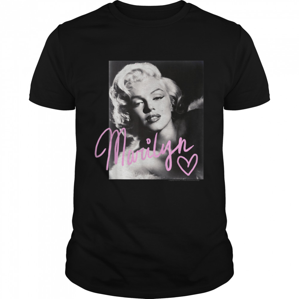 Marilyn Monroe black and white pink handwriting T-Shirt