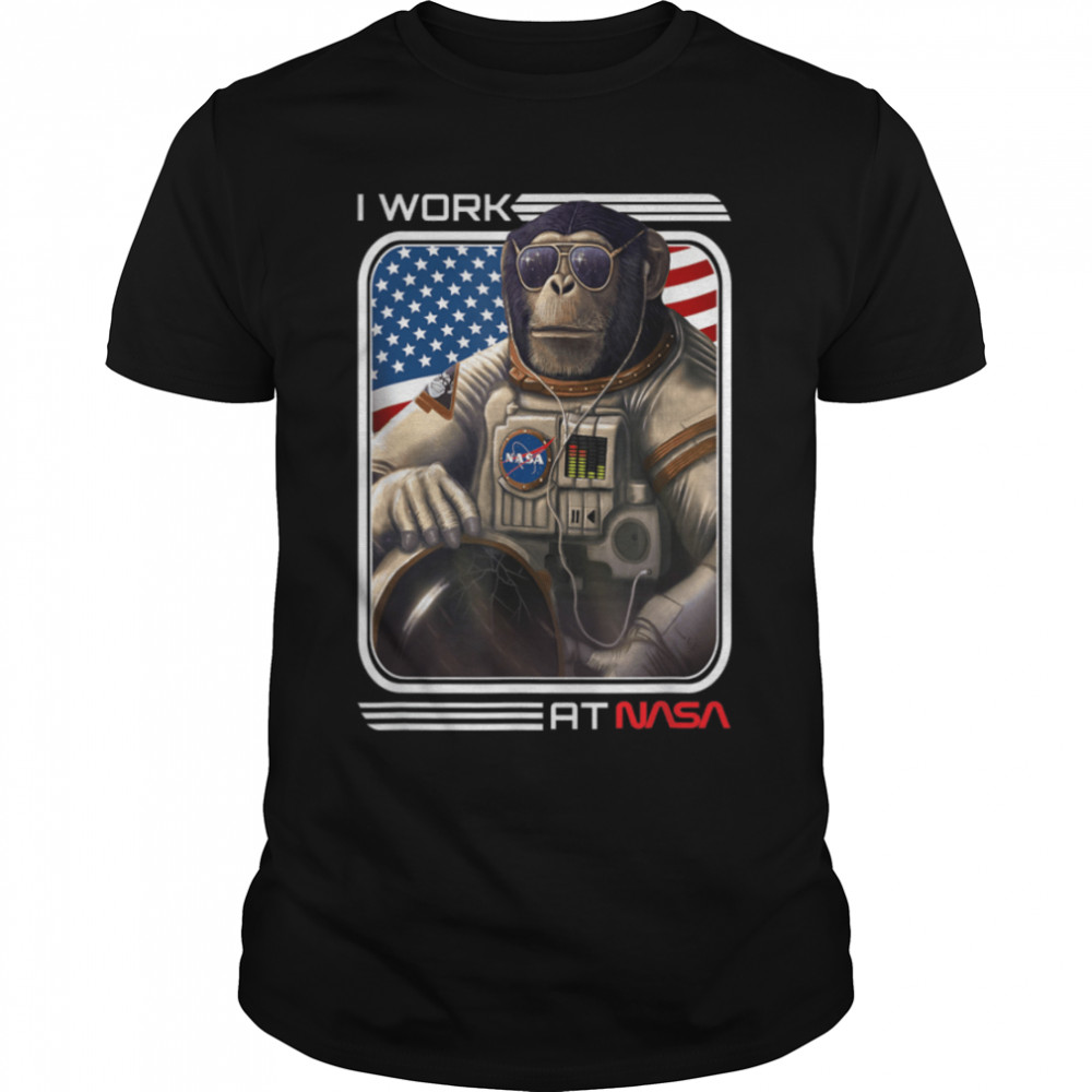 NASA Astronaut monkey Worm Insignia logo cool T-Shirt B09TPZRD7V
