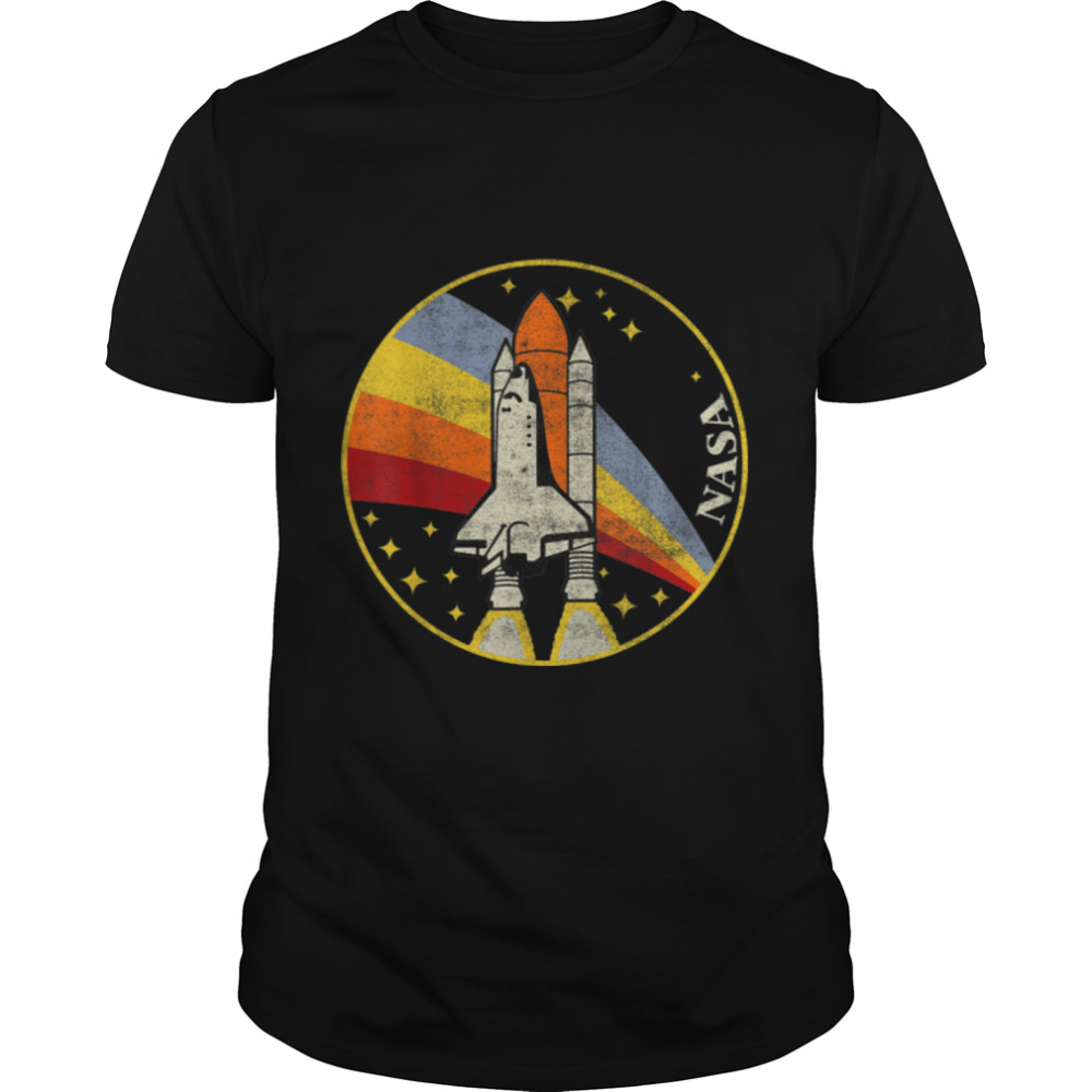 NASA Shuttle Launch Into Rainbow T-Shirt B07KVJJMK7