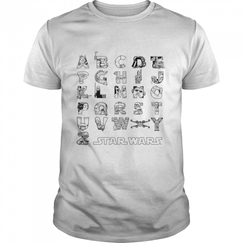 Star Wars In An Alphabet Far Away Characters T- Classic Men's T-shirt