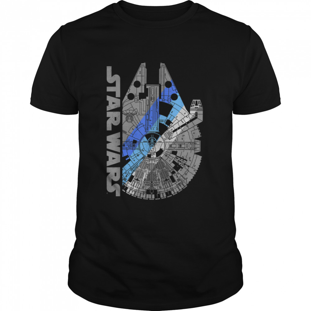 Star Wars Millennium Falcon Blue Shadow Graphic T- Classic Men's T-shirt