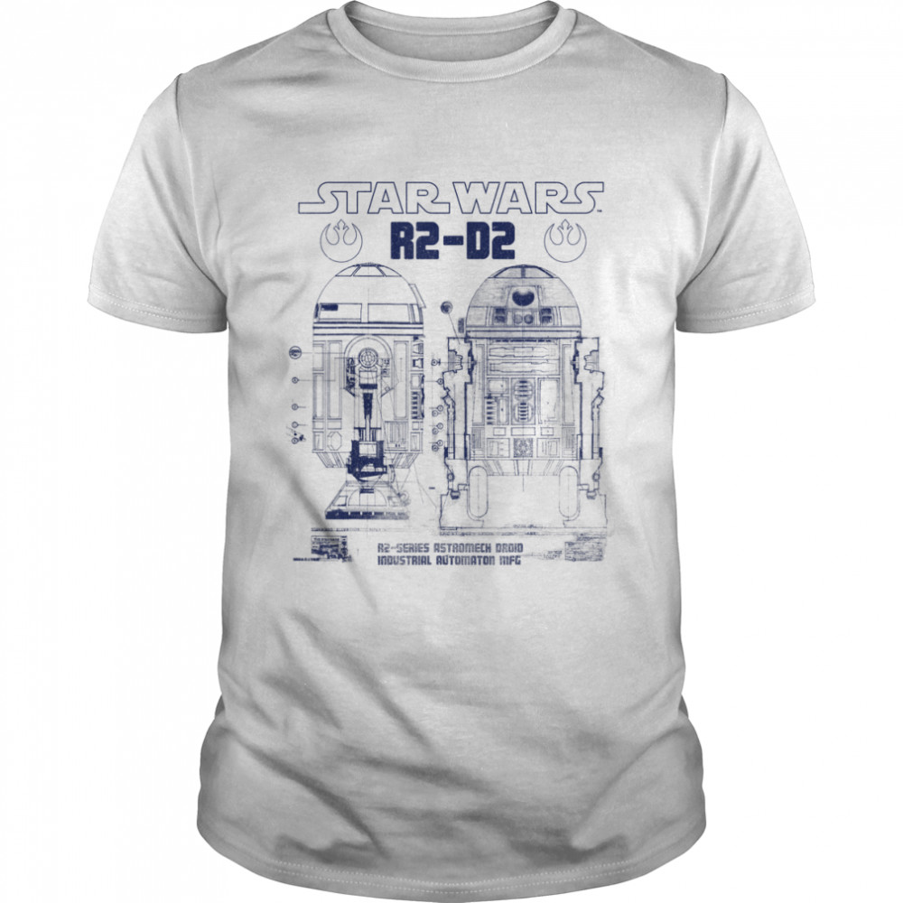 Star Wars R2-D2 Astromech Droid Blue Print Schematic T- Classic Men's T-shirt
