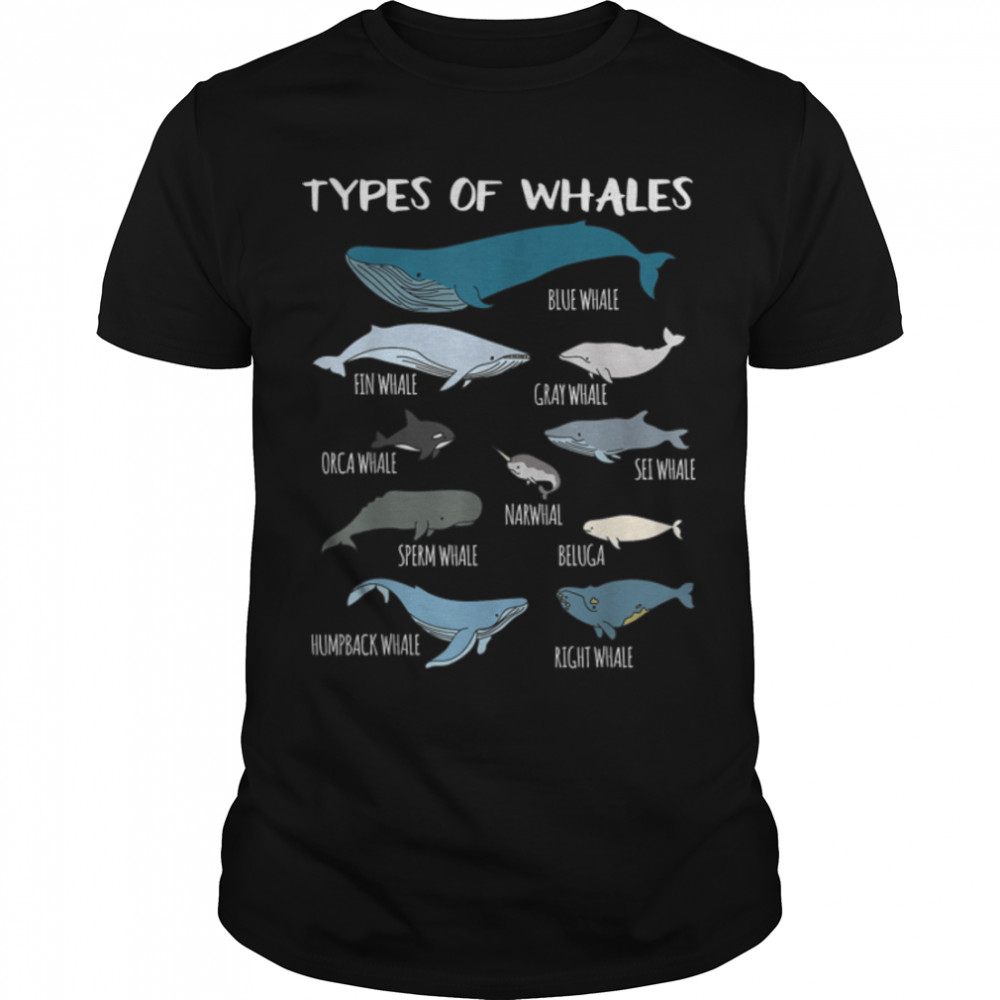 Types Of Whales Cute Ocean Mammals Guide T  B07CT15PHZ Classic Men's T-shirt