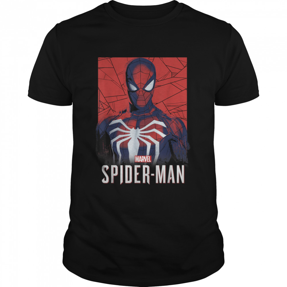 Marvel's Spider-Man Game Logo Portrait Graphic T- Classic Men's T-shirt