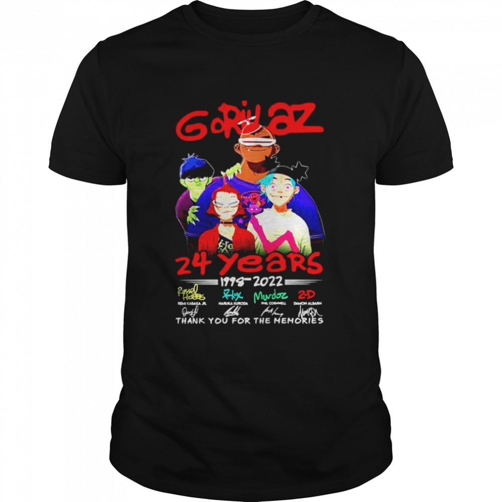 Gorillaz 24 years 1998 2022 thank you for the memories signatures shirt Classic Men's T-shirt