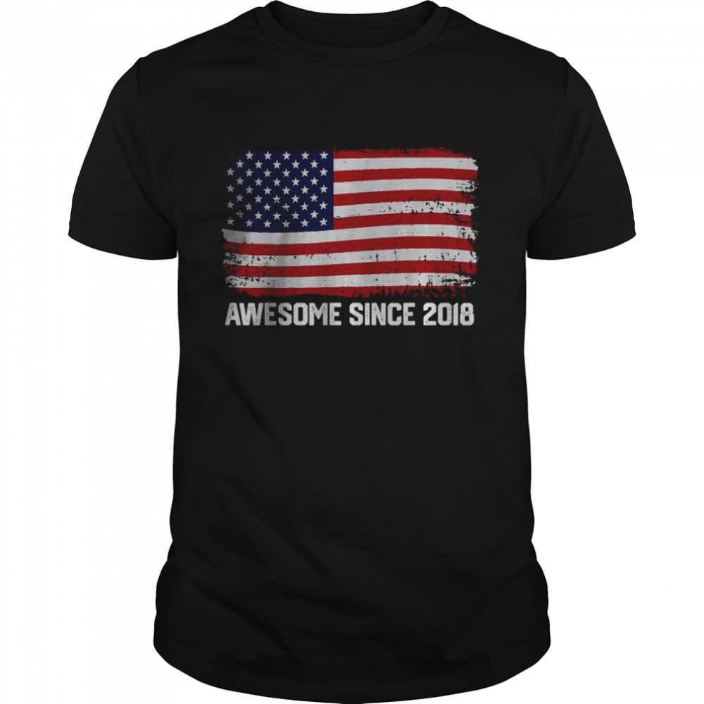 Vintage Awesome since 2018 American Flag T- Classic Men's T-shirt