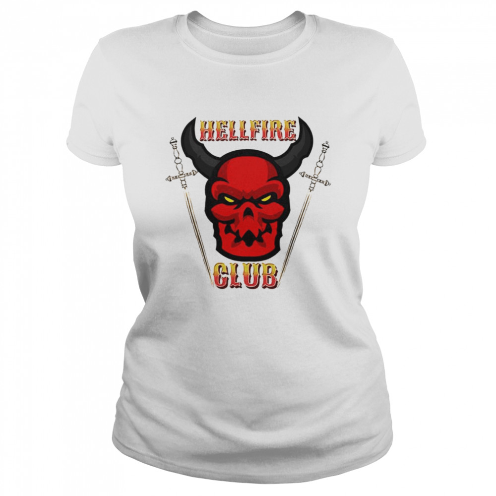Hellfire Club classic red devil skull shirt Classic Women's T-shirt