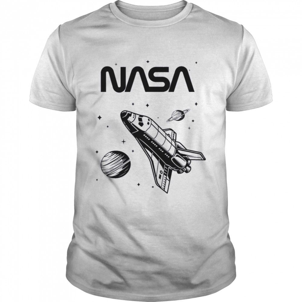 NASA Space Shuttle Saturn Planet Worm Logo Shirt