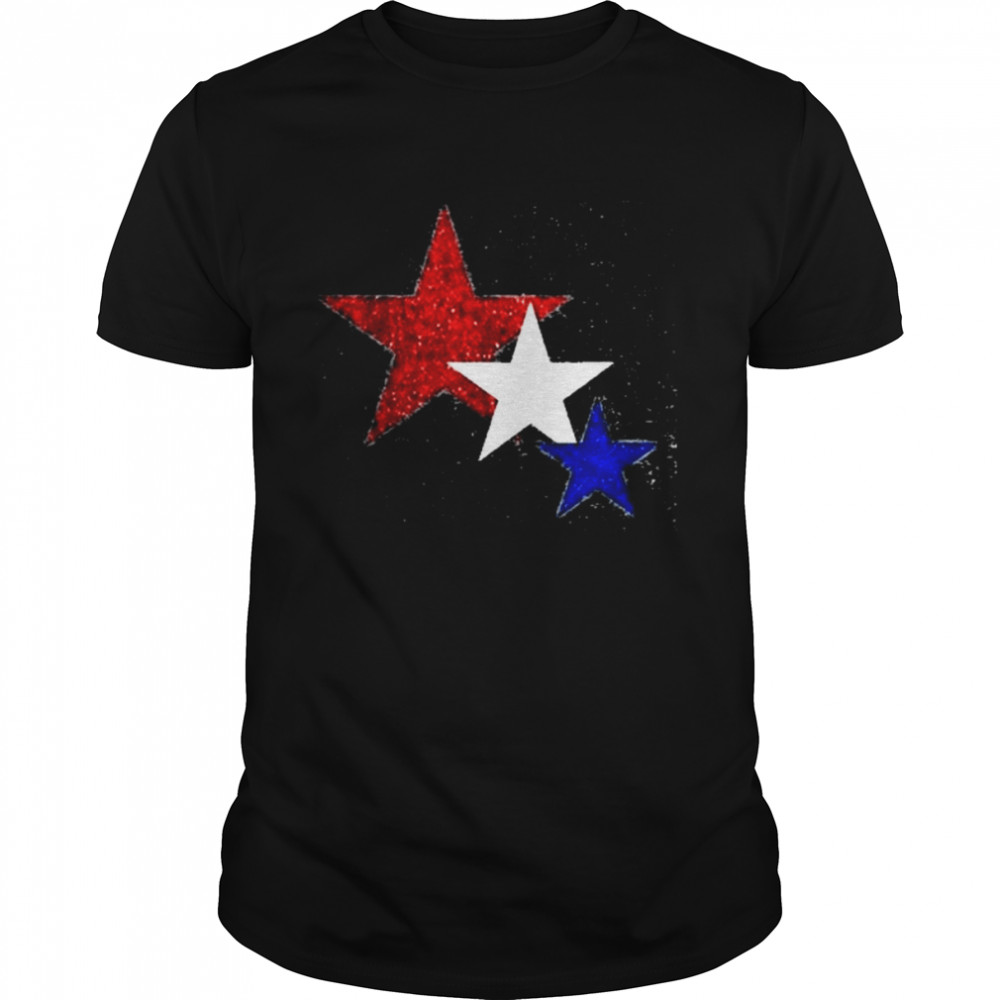4th Of July Womens Star Glitter T-Shirt