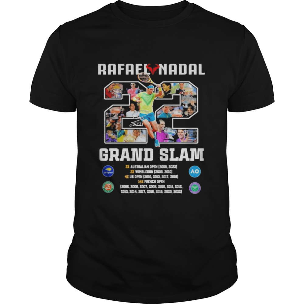 Rafael Nadal 22 Grand Slam 2005-2022 Signature Shirt