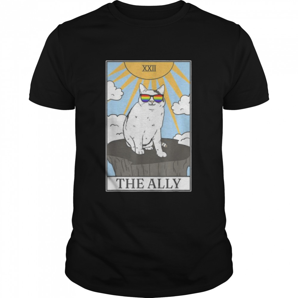 Gay pride pride sunglasses alley cat tarot card shirt Classic Men's T-shirt