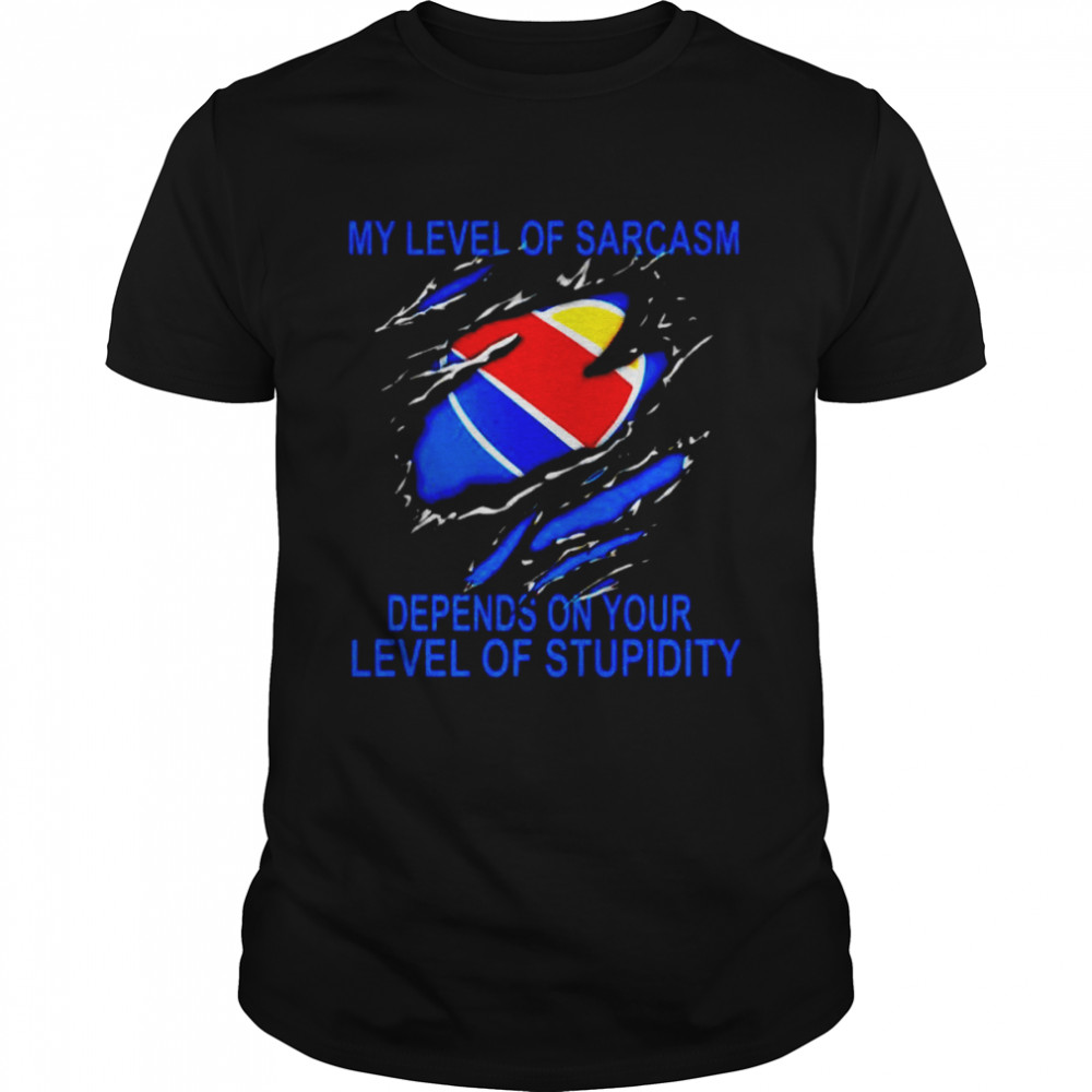 Southwest Airlines my level of sarcasm depends on your level of stupidity shirt Classic Men's T-shirt