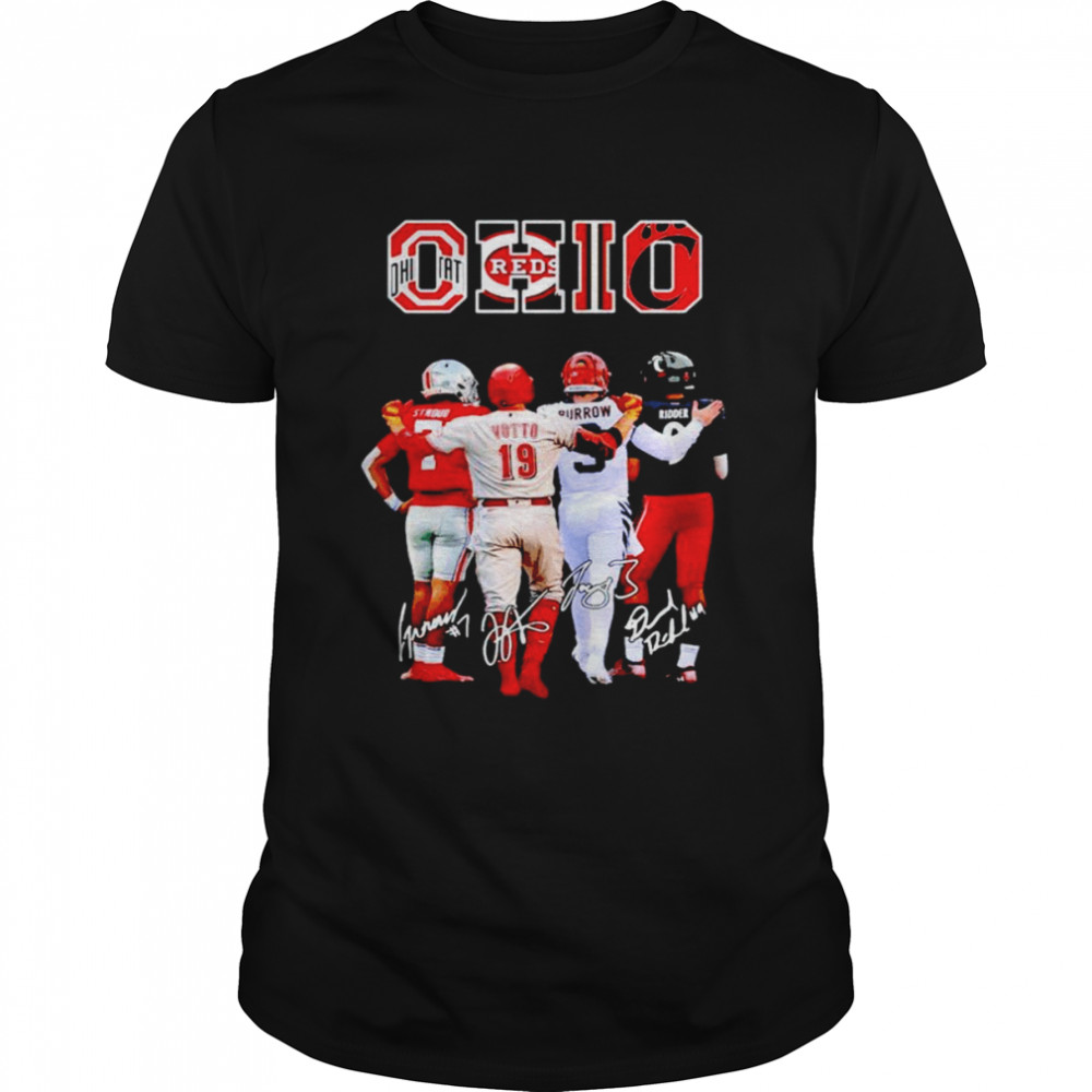 Ohio Sports Teams Stroud Votto Burrow Ridder signatures shirt Classic Men's T-shirt