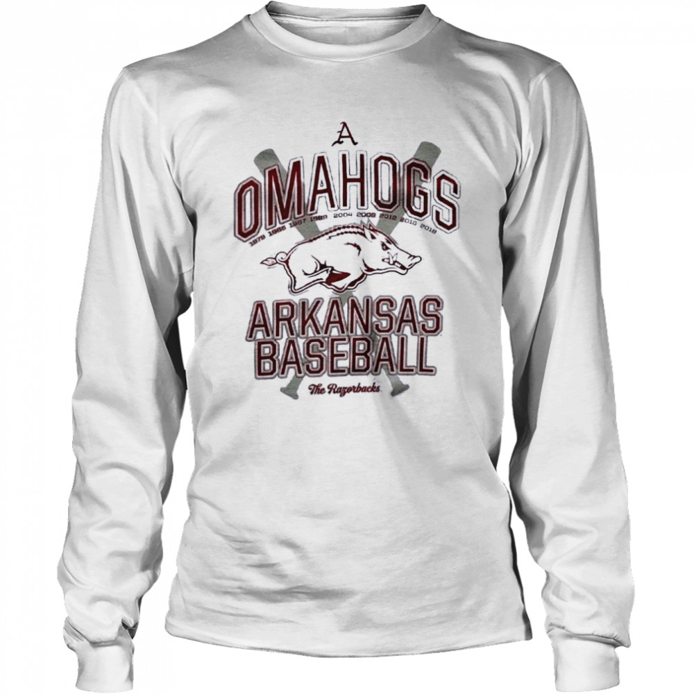 Omahogs Arkansas Baseball The Razorbacks  Long Sleeved T-shirt