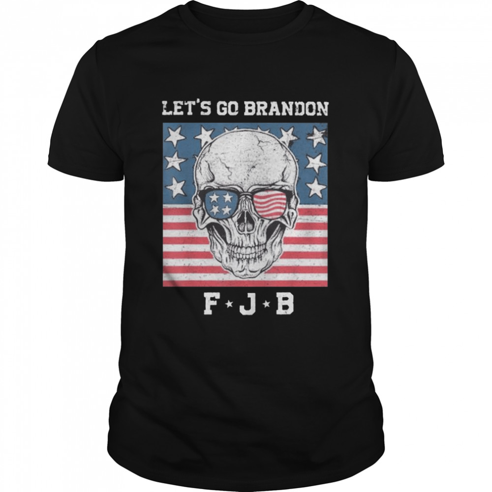 Skull American flag let’s go brandon FJB shirt Classic Men's T-shirt