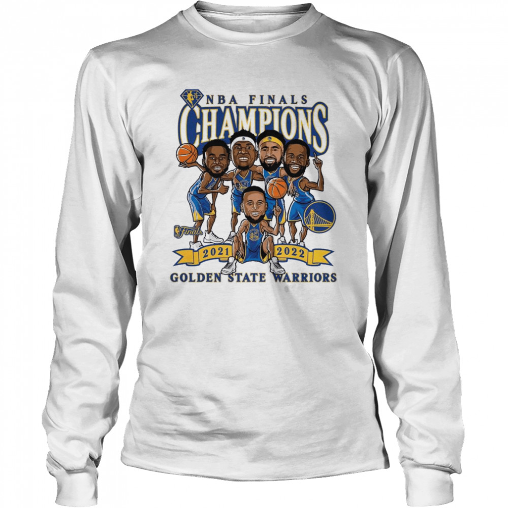 NBA Finals Champions 2021-2022 Golden State Warriors Team Caricature  Long Sleeved T-shirt