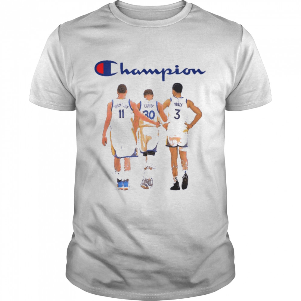 Champion Stephen Curry Jordan Poole And Klay Thompson 2022 NBA Finals Champions Signatures  Classic Men's T-shirt