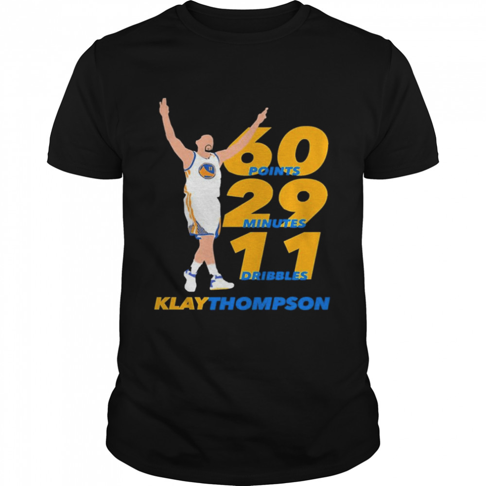 Klay Thompson 60 Points 29 Minutes 11 Dribbles  Classic Men's T-shirt