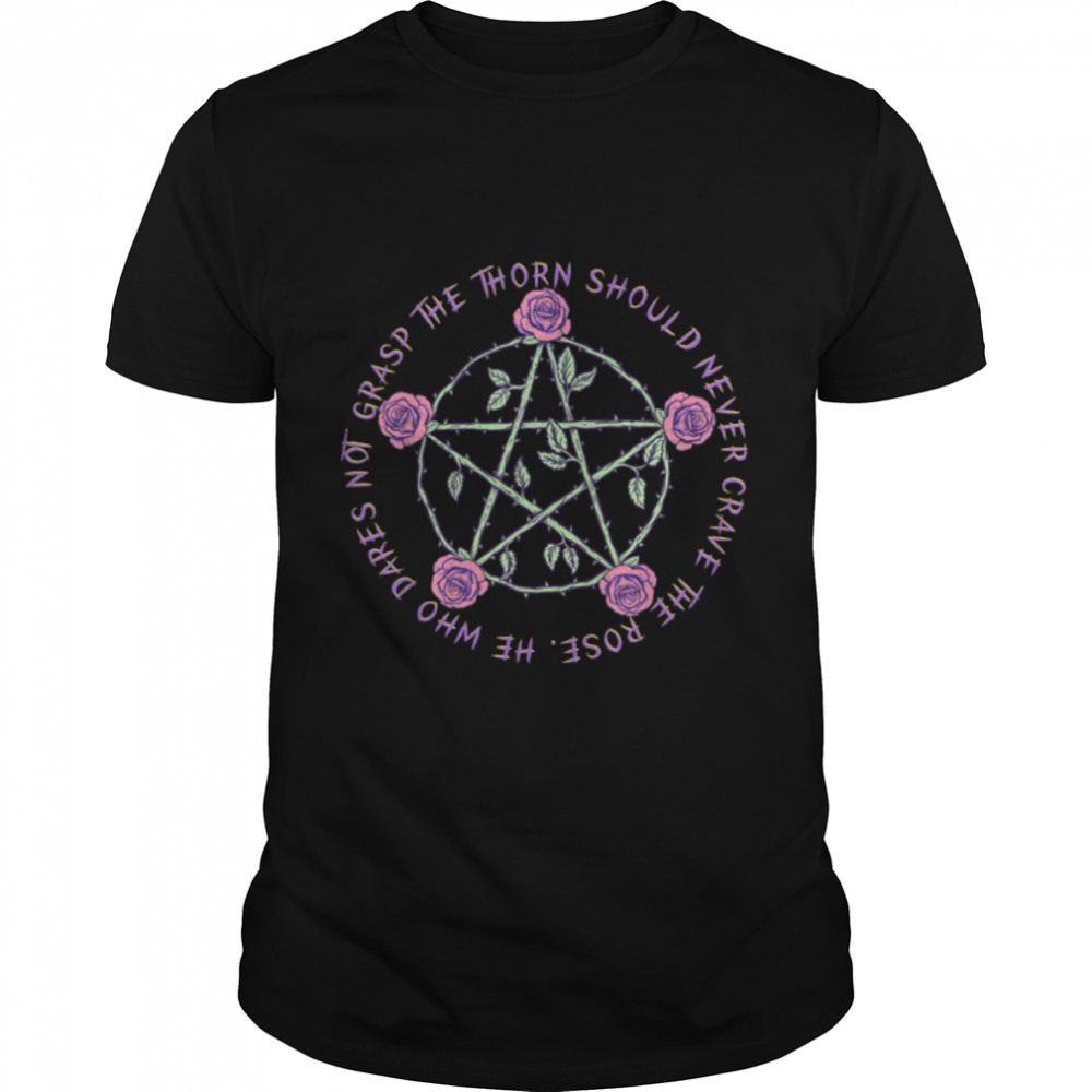 Pastel Goth Rose Pentagram Satanic Symbol Emo Punk Occult T-Shirt B0B1BKJS4T