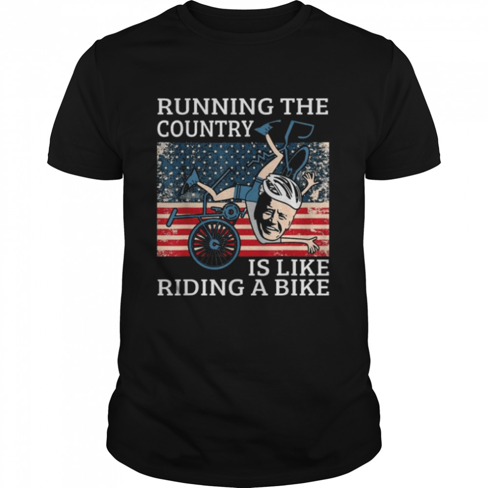 Running The Coutry Is Like Riding A Bike Joe Biden Retro Tee  Classic Men's T-shirt