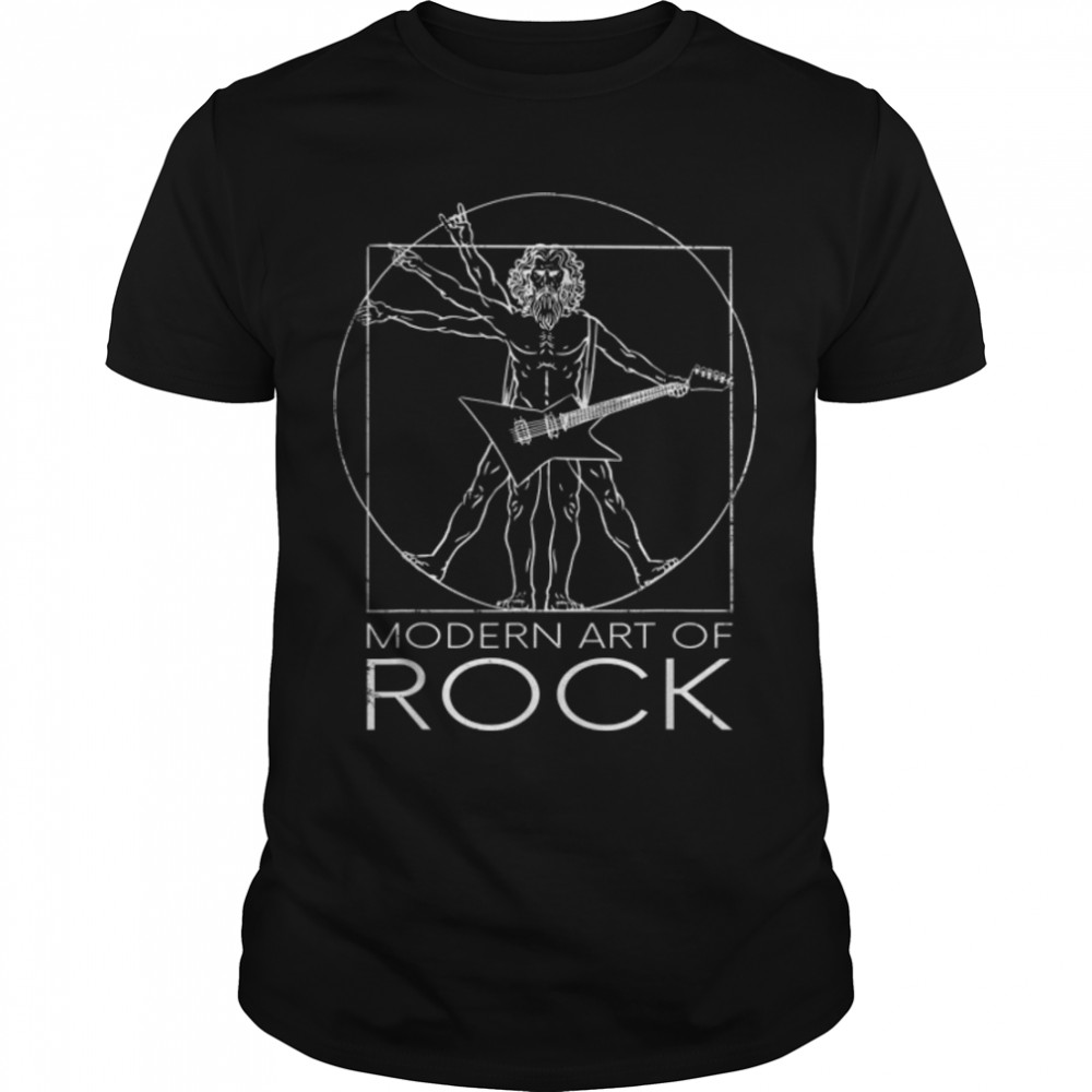 Vitruvian Hard Rock Guitar Player I Modern Art Of Rock T- B09XBF17FL Classic Men's T-shirt