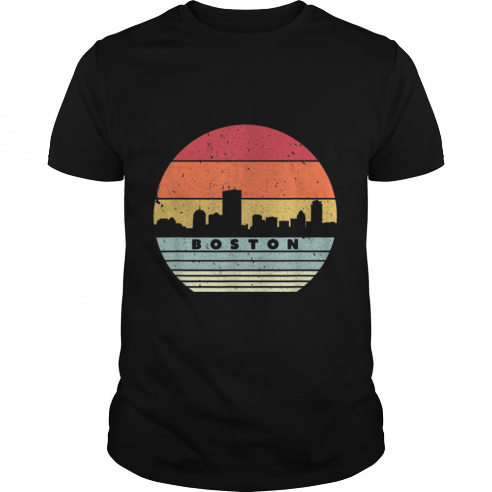 Boston Souvenir Shirt. Retro Style USA Skyline T-Shirt B07P8F74ZJ