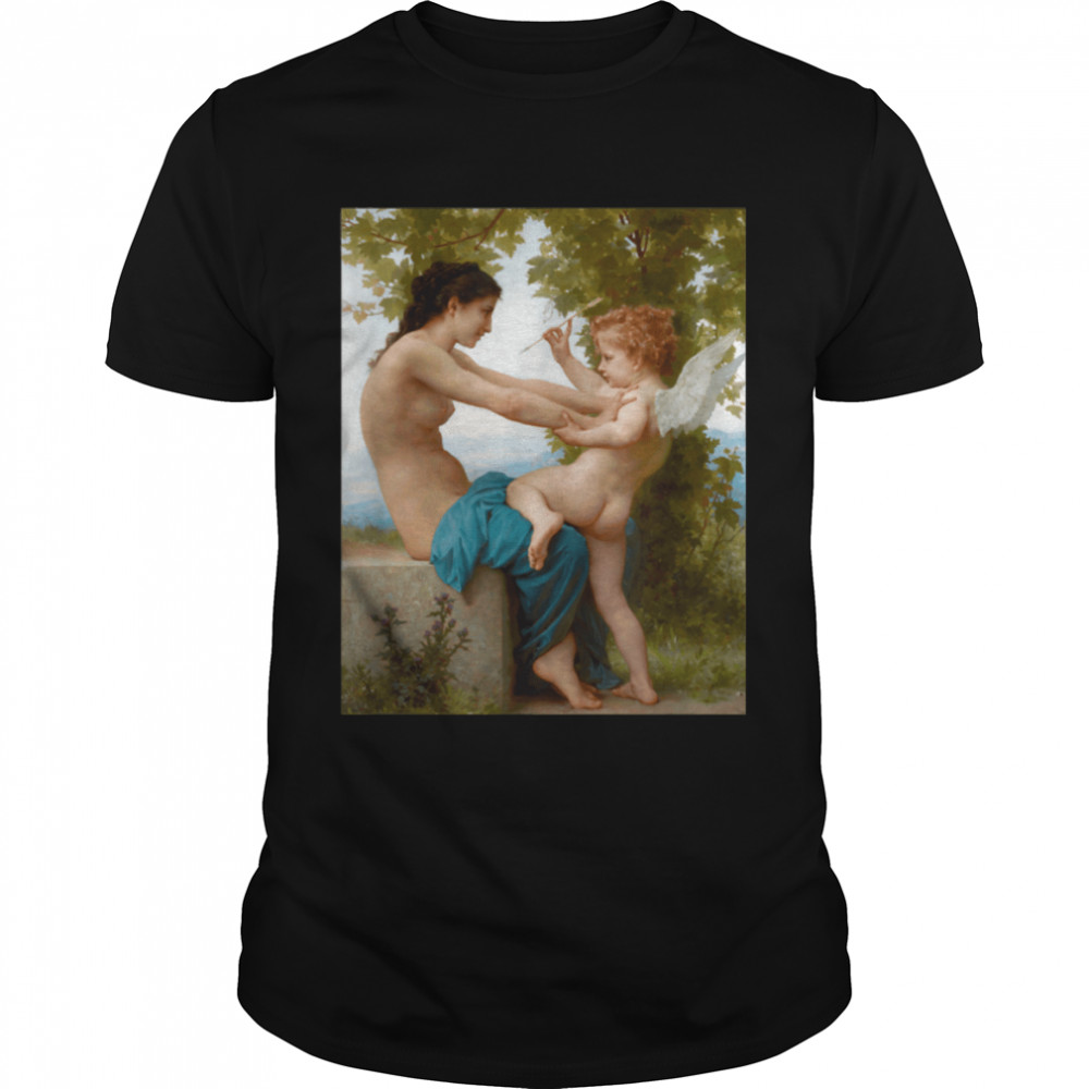 Bouguereau - #2 A Girl Defending Herself against Eros T- B0B4GM263P Classic Men's T-shirt