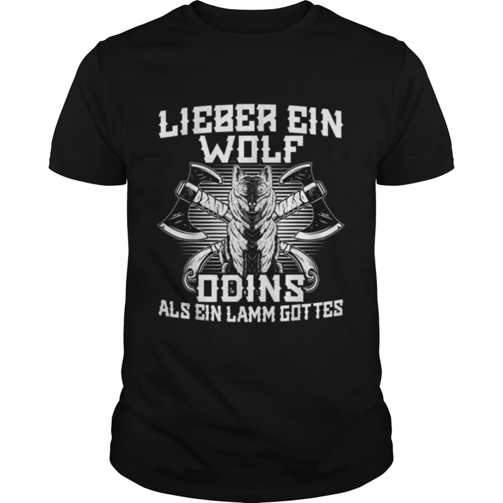 Dear a Wolf Odins As A Lamb of God - Viking T-Shirt B09H2S9361