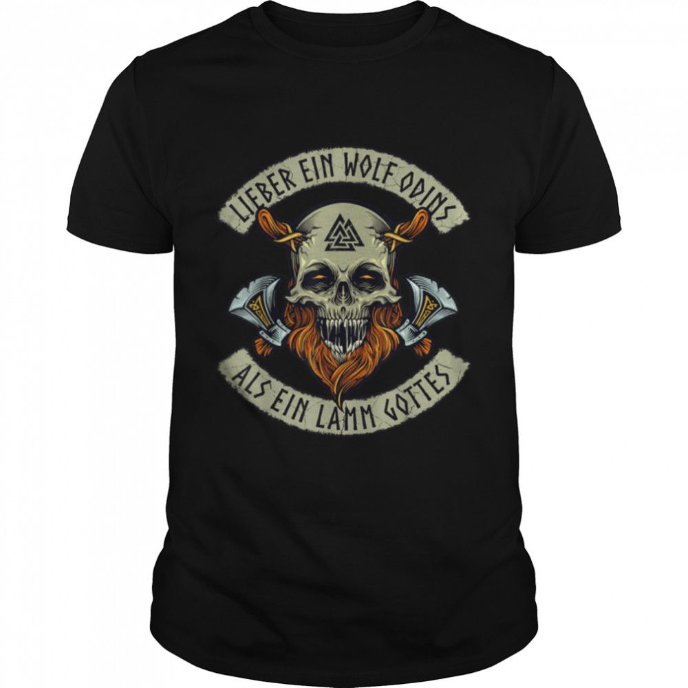 Dear A Wolf Odin's As A Lamb of God, Skull Viking T-Shirt B09M94QWRK