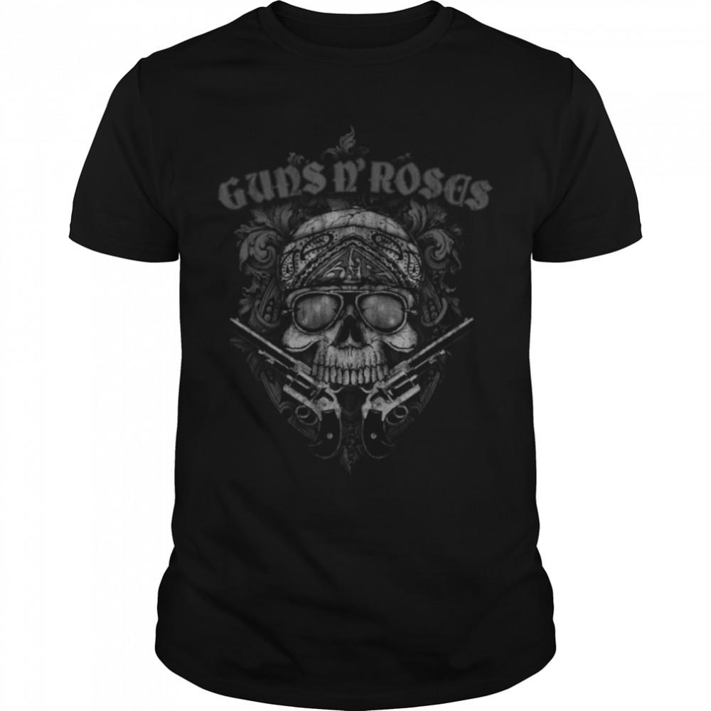 Guns N' Roses Official Skull Guns Bandanna T-Shirt B07W8K1NY3