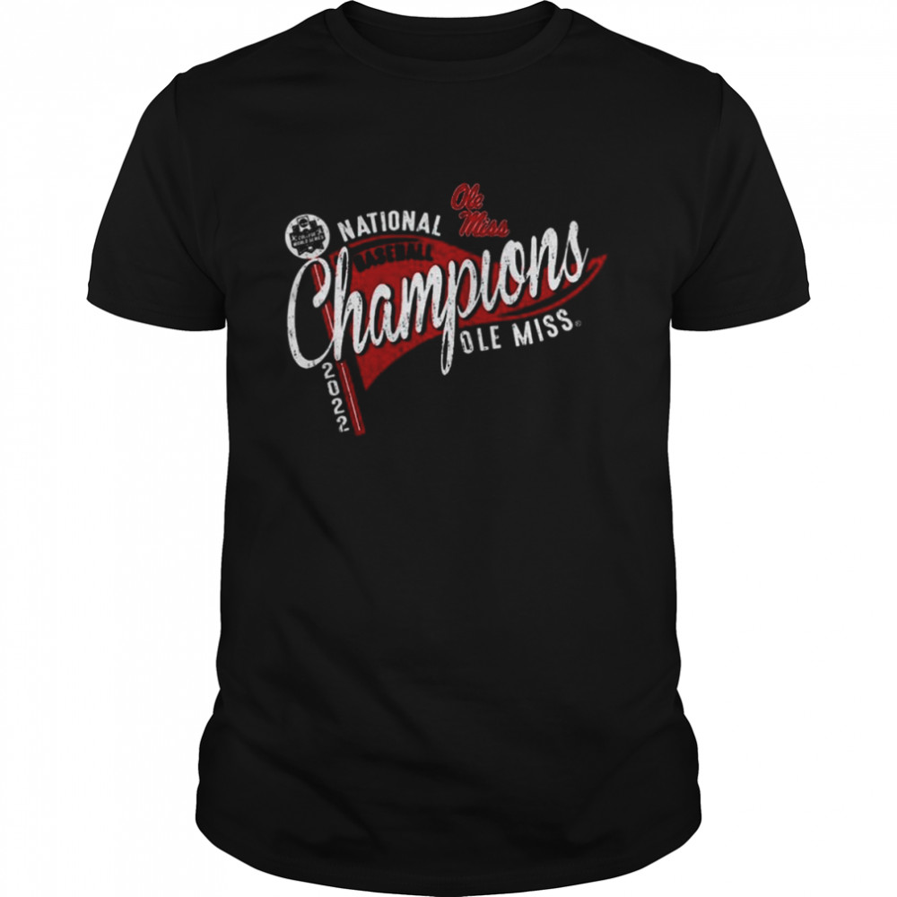 Ole Miss Rebels Blue 84 2022 NCAA Men’s Baseball College World Series Champions Pennant T- Classic Men's T-shirt
