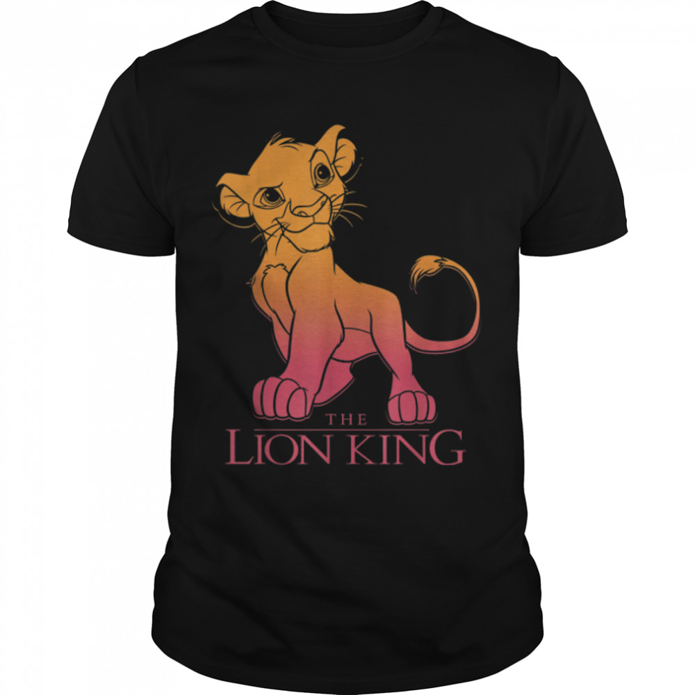 Disney Lion King Young Simba Sunset Gradient Graphic T-Shirt B07PG37YW8