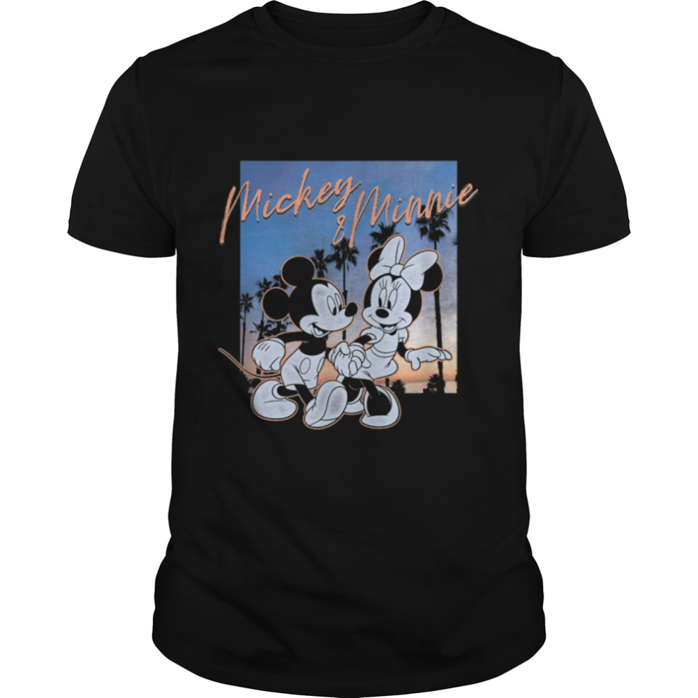 Disney Mickey And Friends Mickey & Minnie Beach Sunset T- B09SVV88N8 Classic Men's T-shirt