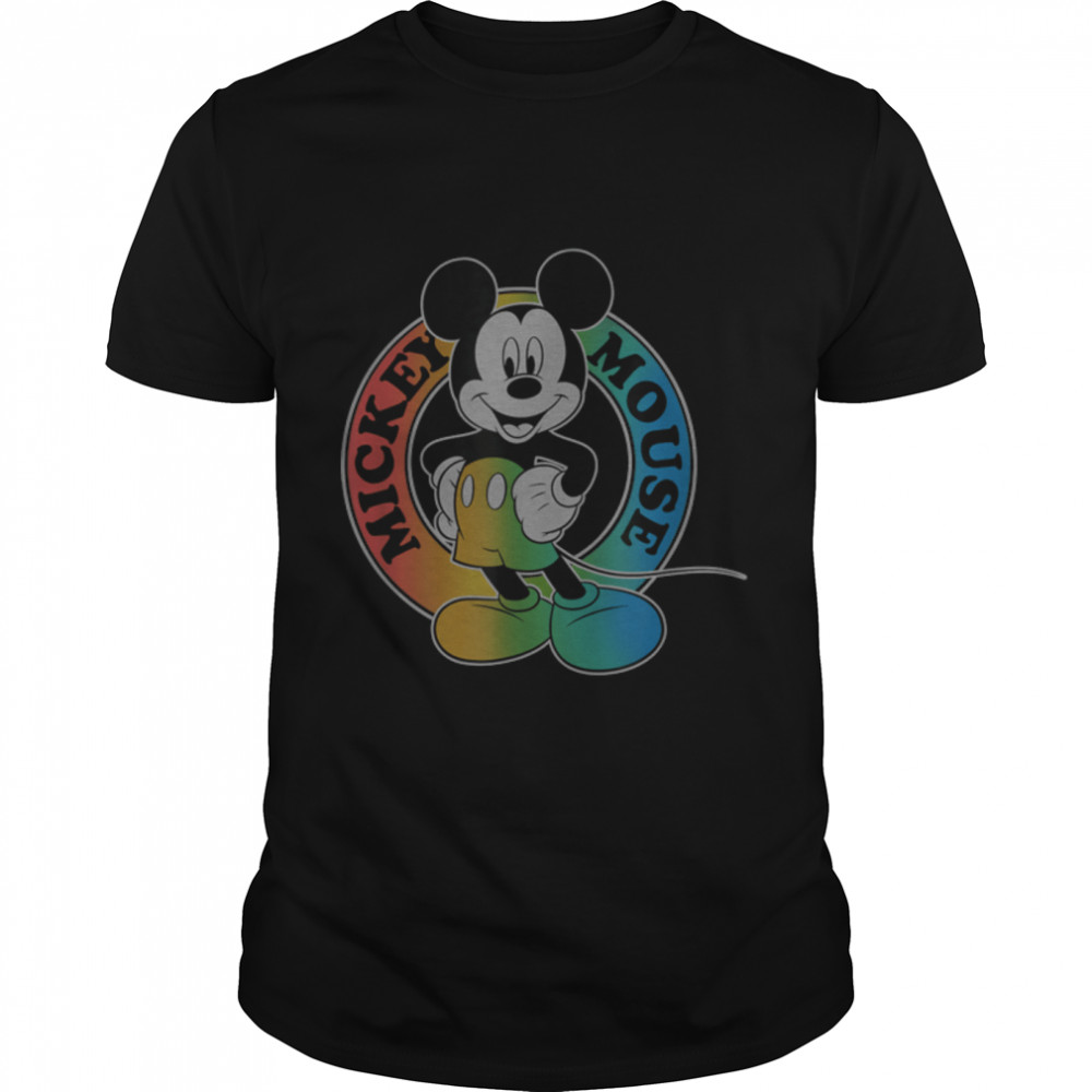 Disney Mickey And Friends Mickey Mouse Rainbow Fade T-Shirt B09SVWJ3PF