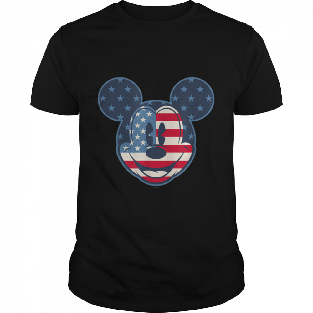 Disney Mickey Mouse Vintage Americana Fourth of July T- B09XZTJ25C Classic Men's T-shirt