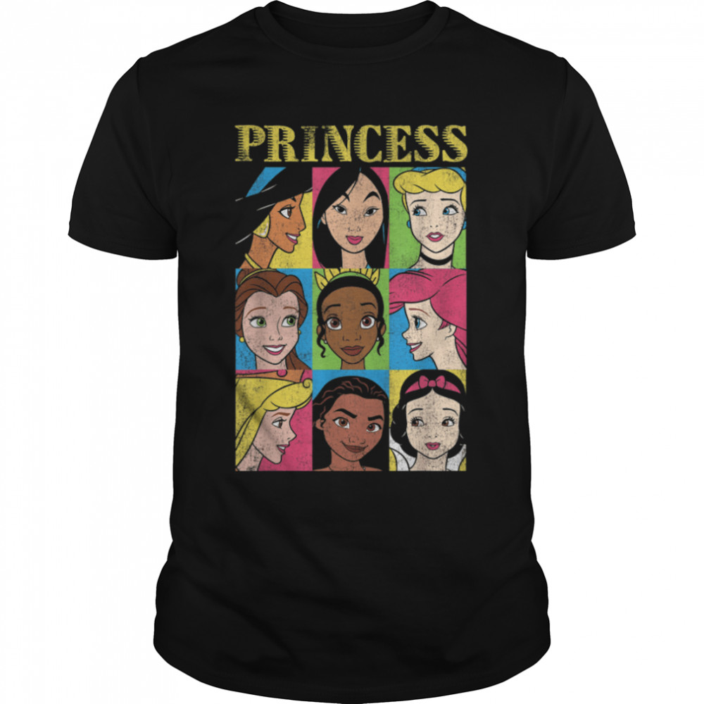 Disney Princesses Nine Princess Grid Poster T-Shirt B09YL3PNK9