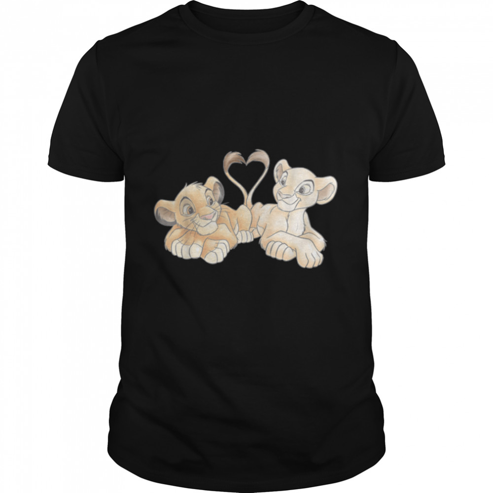 Disney The Lion King Simba and Nala Hearts Valentine’s Day T- B09LZXM4QH Classic Men's T-shirt