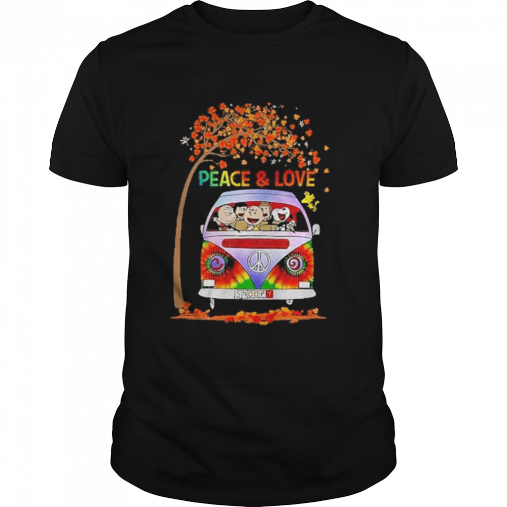 Snoopy and Friends Characters Hippie Peace and Love shirt