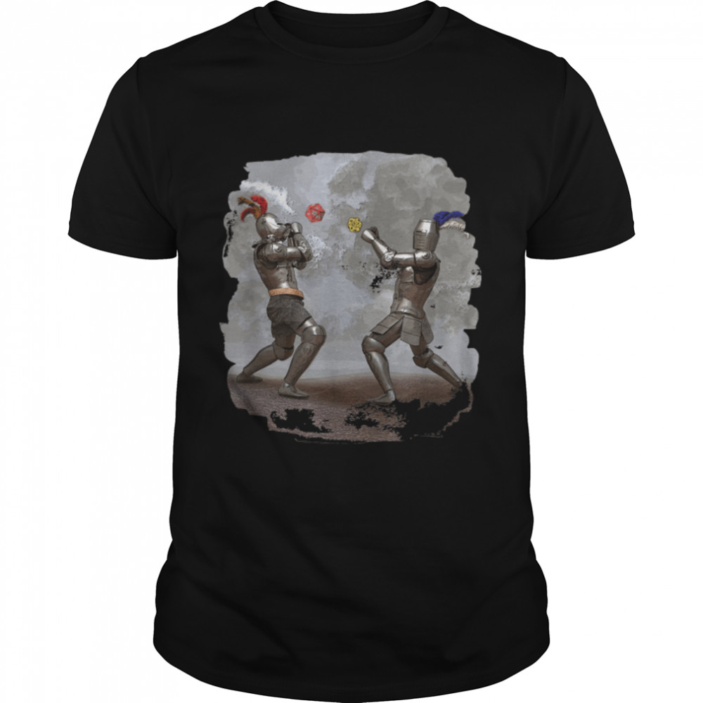 Roleplaying Knight Fighting Knight in Dice Duel Boardgame T- B09KB772TQ Classic Men's T-shirt