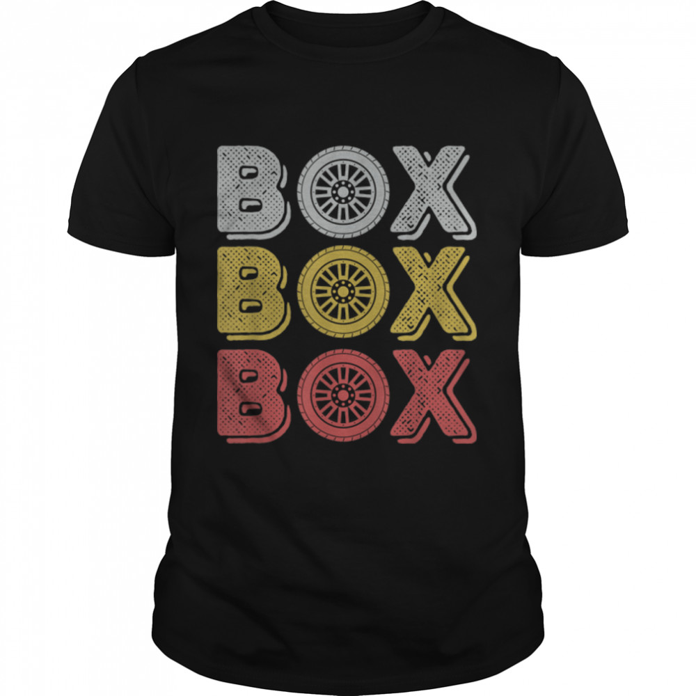 Vintage Retro Box Box Box  Formula Racing T- B09ZDLR9ZN Classic Men's T-shirt