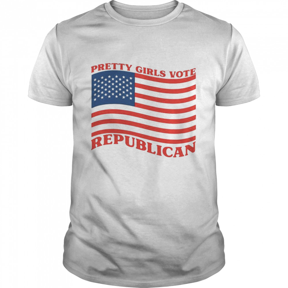 Pretty girls vote republican American flag shirt Classic Men's T-shirt