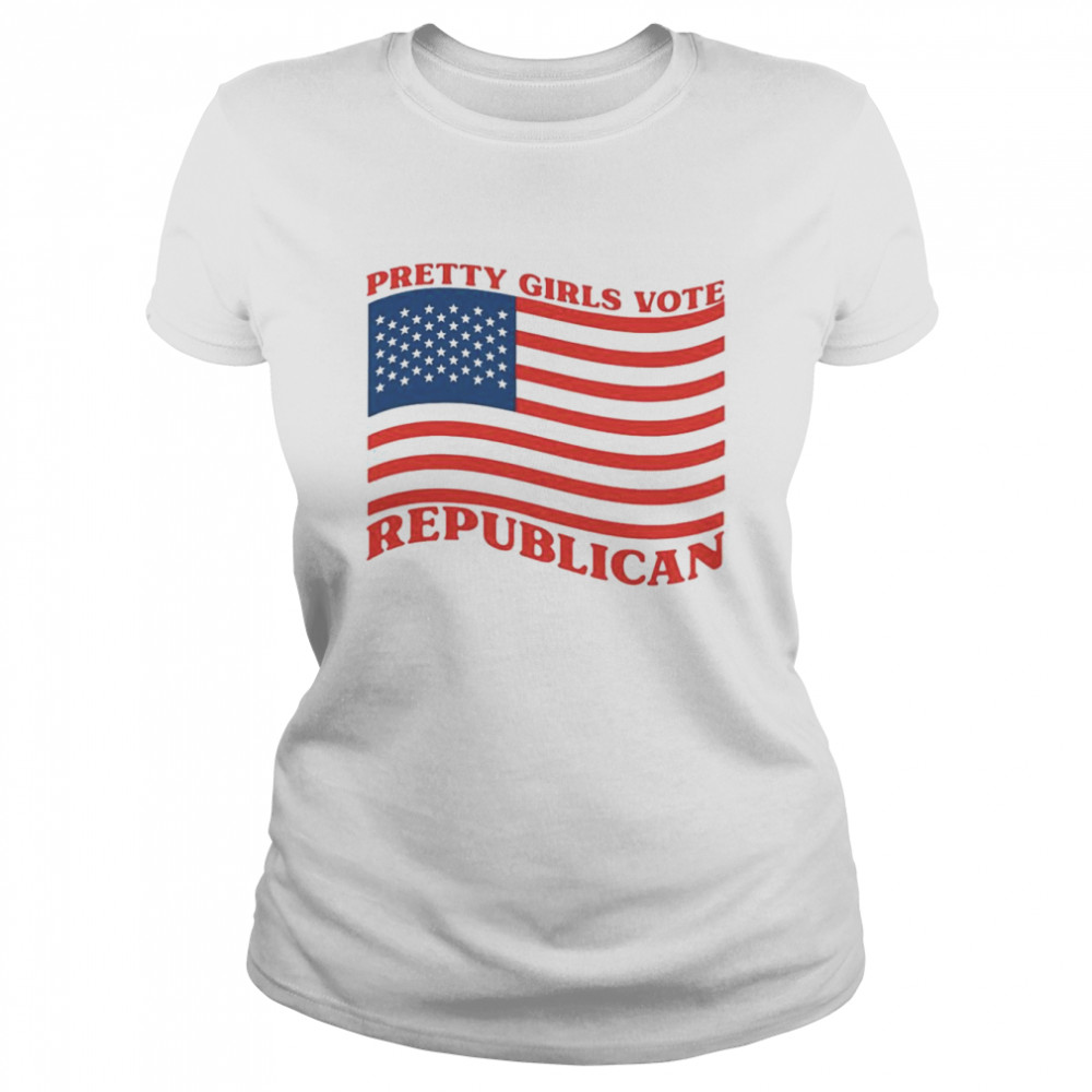 Pretty girls vote republican American flag shirt Classic Women's T-shirt