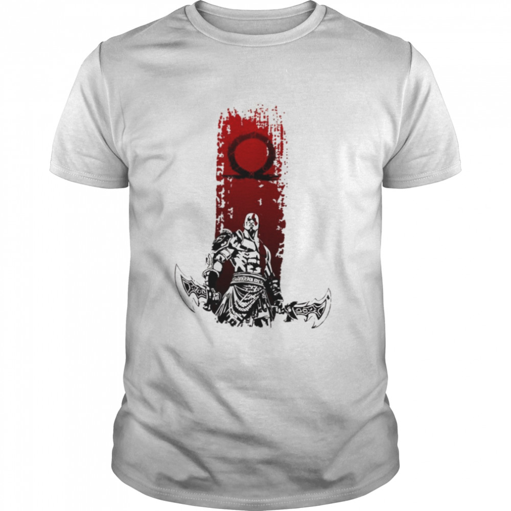 Red And Black Art God Of War shirt