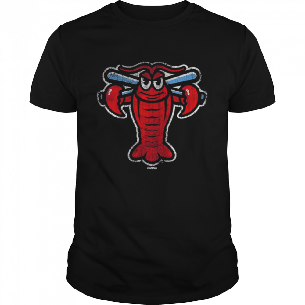 Hickory Crawdads Black Distressed Bats Logo Tee shirt Classic Men's T-shirt