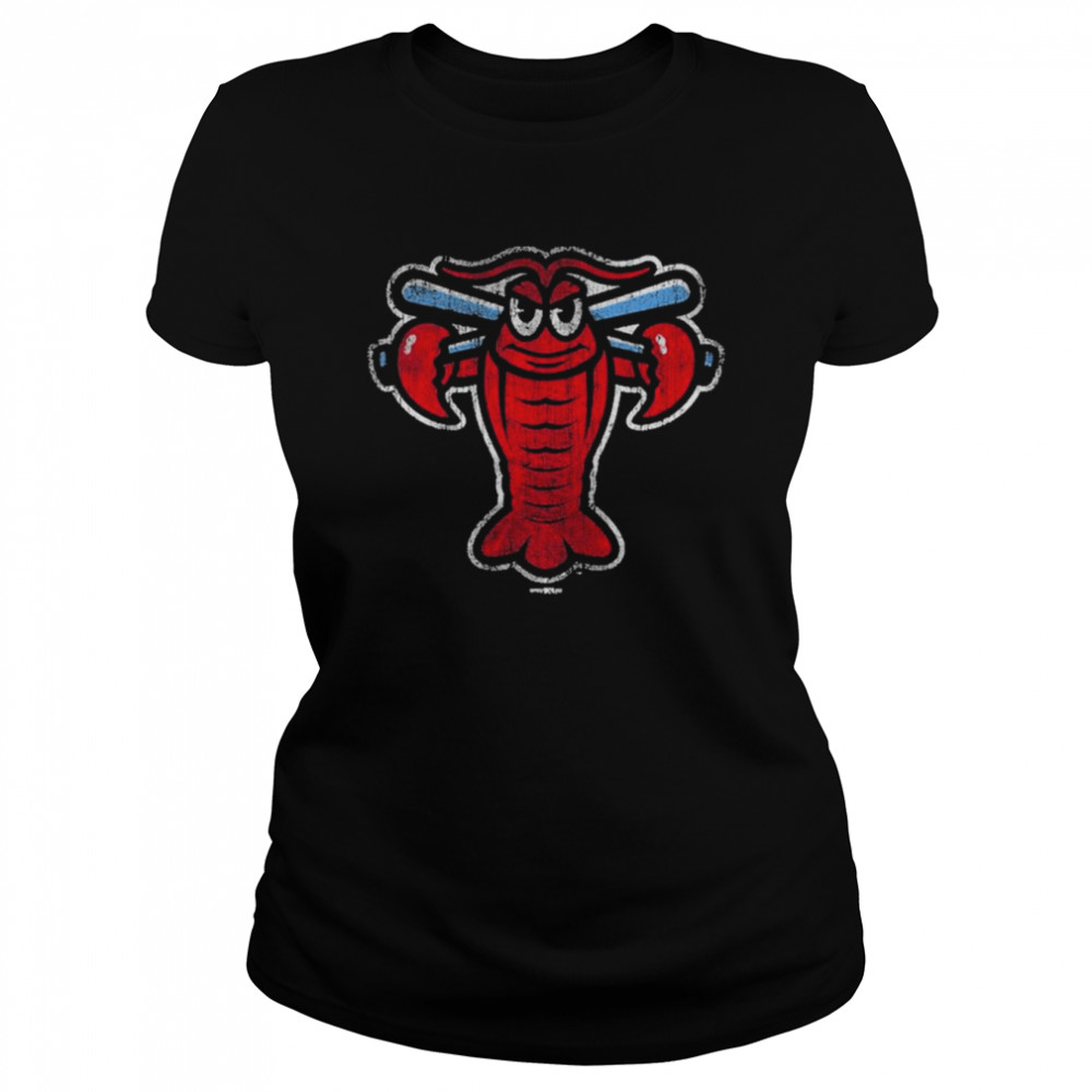 Hickory Crawdads Black Distressed Bats Logo Tee shirt Classic Women's T-shirt